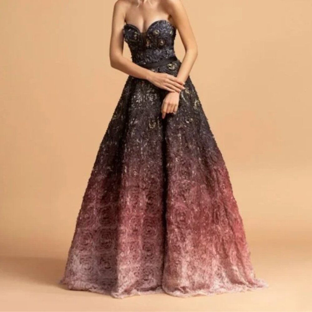 Coya Collection Ombre Rosette Formal Dress